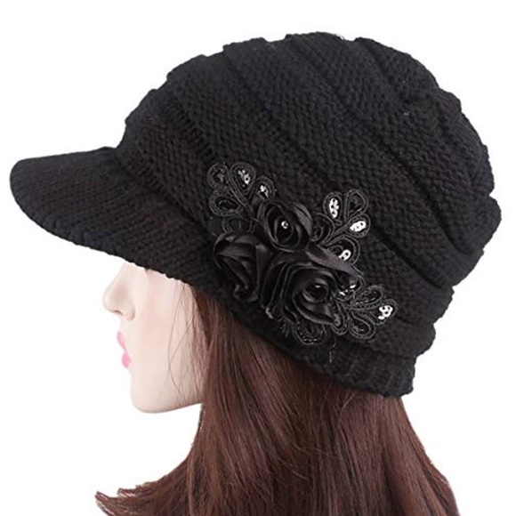 ladies hat winter beanie knit caps - Picture 4 of 6